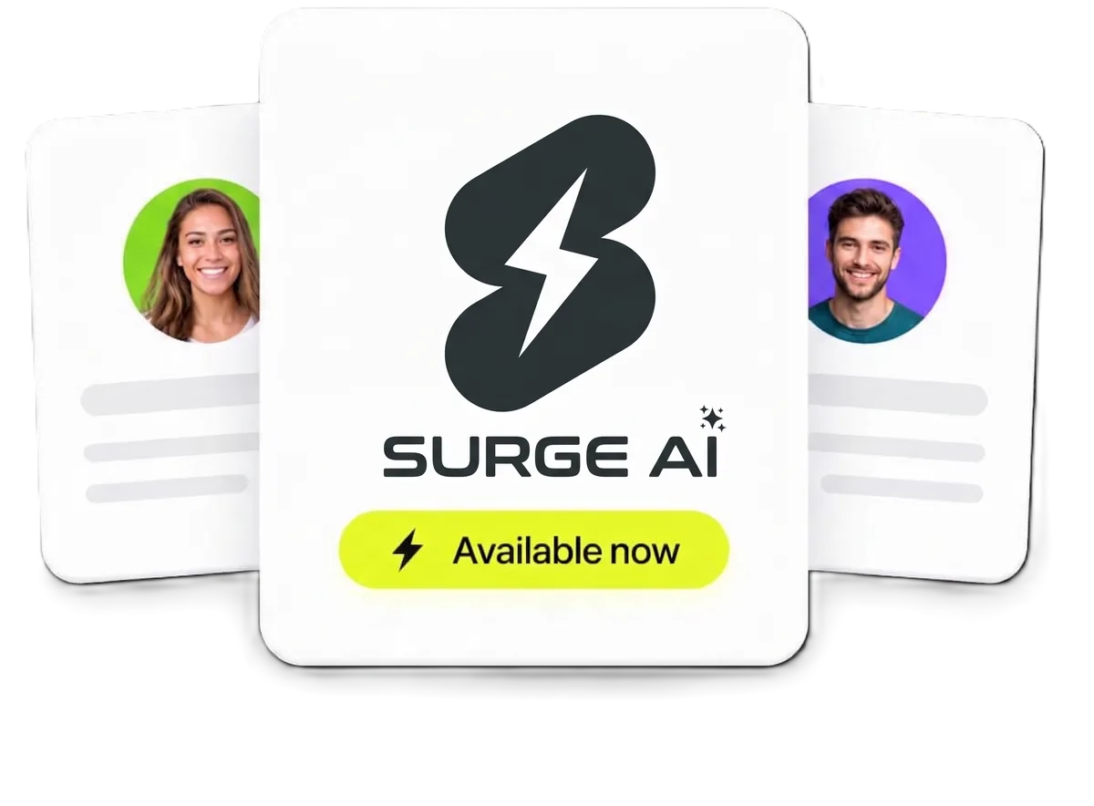 Profile cards with an 'Available now' badge